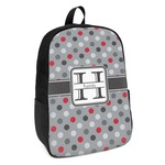 Red & Gray Polka Dots Kids Backpack (Personalized)