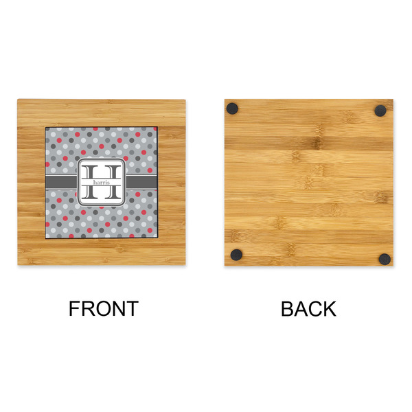 Red & Gray Polka Dots Bamboo Trivet with 6" Tile - APPROVAL