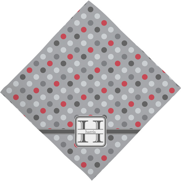 Red & Gray Polka Dots Bandana - Full View