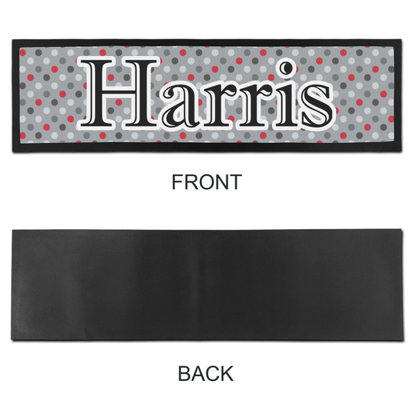 Red & Gray Polka Dots Bar Mat - Large - APPROVAL