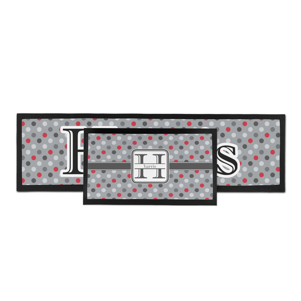 Red & Gray Polka Dots Bar Mat - Parent Main