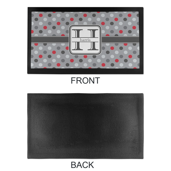 Red & Gray Polka Dots Bar Mat - Small - APPROVAL