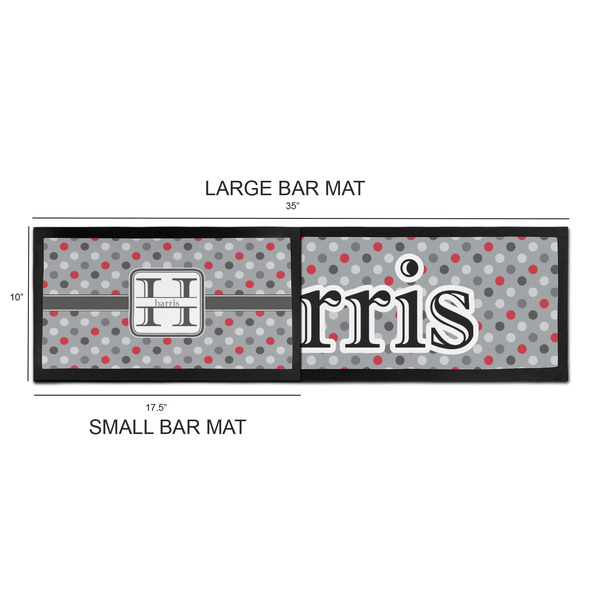 Red & Gray Polka Dots Bar Mats - Sizing Chart