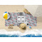 Red & Gray Polka Dots Beach Towel Lifestyle