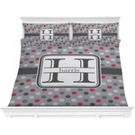 Red & Gray Polka Dots Comforter Set - King (Personalized)