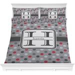 Red & Gray Polka Dots Comforters (Personalized)