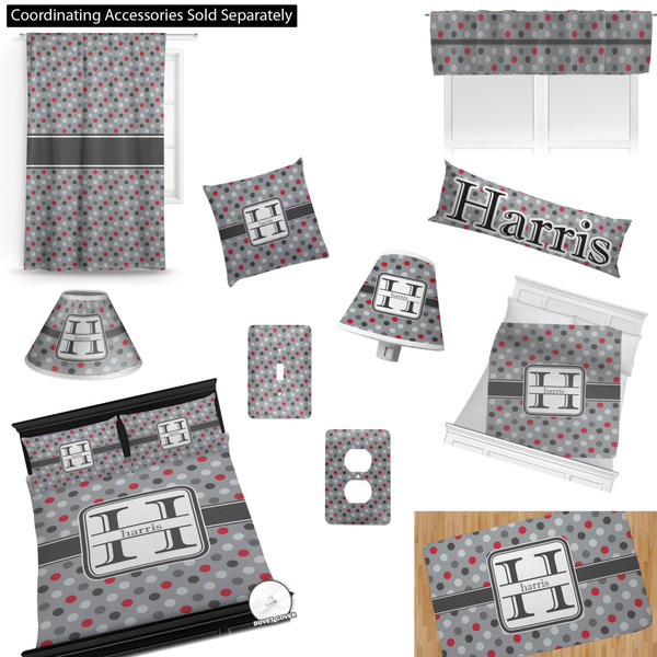 Red & Gray Polka Dots Bedroom Decor & Accessories2