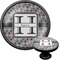 Red & Gray Polka Dots Black Custom Cabinet Knob (Front and Side)