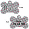 Red & Gray Polka Dots Bone Shaped Dog ID Tag - Large - Approval