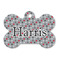 Red & Gray Polka Dots Bone Shaped Dog ID Tag (Personalized)
