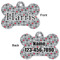 Red & Gray Polka Dots Bone Shaped Dog Tag - Front & Back
