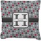 Red & Gray Polka Dots Faux-Linen Throw Pillow 16" (Personalized)