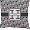 Red & Gray Polka Dots Burlap Pillow 18"
