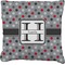 Red & Gray Polka Dots Faux-Linen Throw Pillow 18" (Personalized)