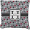 Red & Gray Polka Dots Faux-Linen Throw Pillow 20" (Personalized)