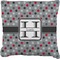 Red & Gray Polka Dots Burlap Pillow 24"