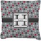 Red & Gray Polka Dots Faux-Linen Throw Pillow 26" (Personalized)