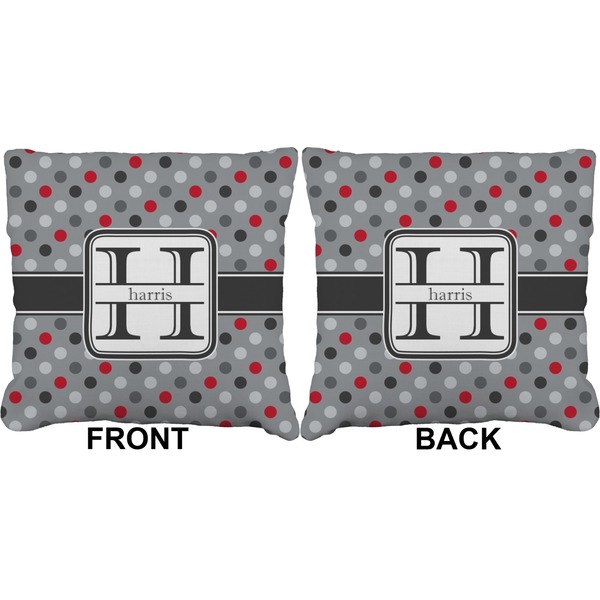 Red & Gray Polka Dots Burlap Pillow Approval