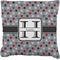 Red & Gray Polka Dots Personalized Burlap Pillow Case