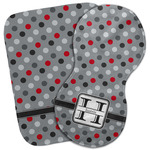 Red & Gray Polka Dots Burp Cloth (Personalized)