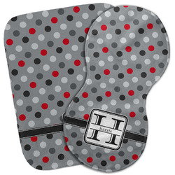 Red & Gray Polka Dots Burp Cloth (Personalized)