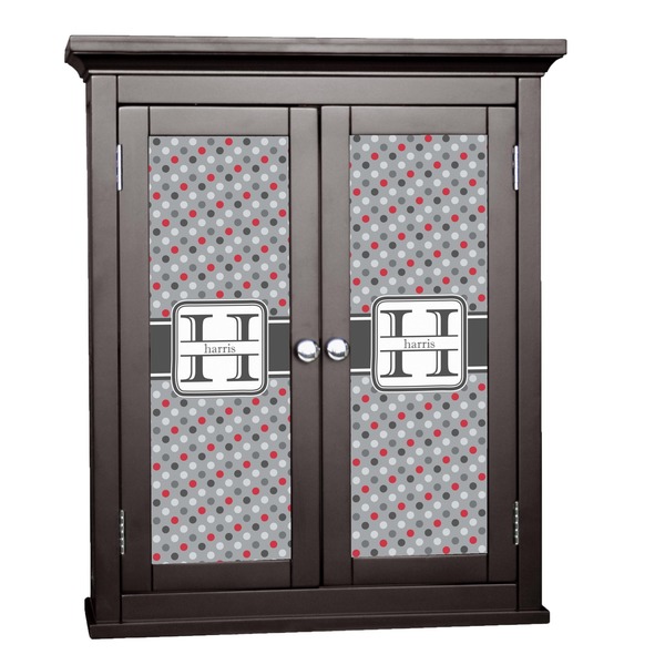 Custom Red & Gray Polka Dots Cabinet Decal - XLarge (Personalized)