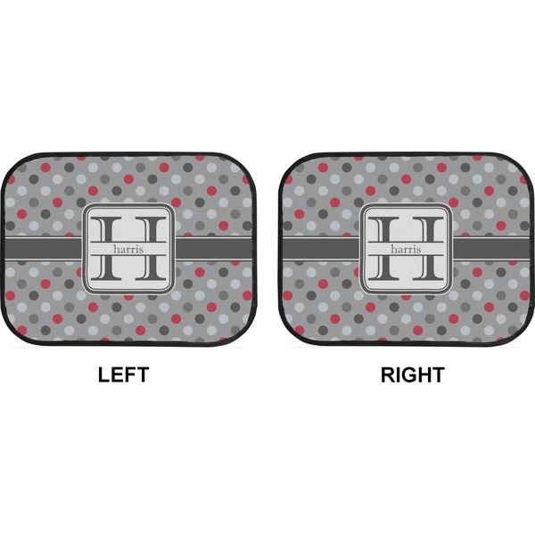 Red & Gray Polka Dots Car Floor Mats (Back Seat) (Approval)