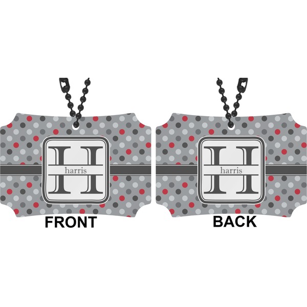 Red & Gray Polka Dots Car Ornament - Berlin (Approval)