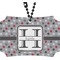 Red & Gray Polka Dots Rear View Mirror Ornament (Personalized)