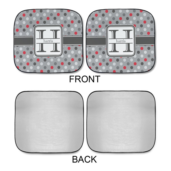 Red & Gray Polka Dots Car Sun Shades - APPROVAL