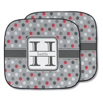 Red & Gray Polka Dots Car Sun Shade - Two Piece (Personalized)