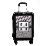 Red & Gray Polka Dots Carry On Hard Shell Suitcase (Personalized)