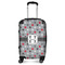 Red & Gray Polka Dots Suitcase - 20" Carry On (Personalized)