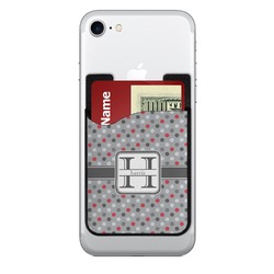 Red & Gray Polka Dots 2-in-1 Cell Phone Credit Card Holder & Screen Cleaner (Personalized)
