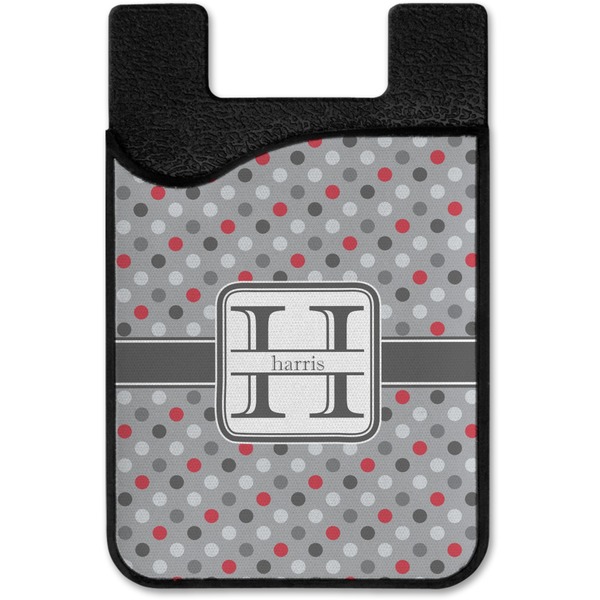 Red & Gray Polka Dots Cell Phone Credit Card Holder