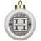 Red & Gray Polka Dots Ceramic Ball Ornament (Personalized)