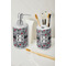 Red & Gray Polka Dots Ceramic Bathroom Accessories - LIFESTYLE (toothbrush holder & soap dispenser)