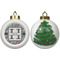 Red & Gray Polka Dots Ceramic Christmas Ornament - X-Mas Tree (APPROVAL)