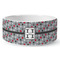 Red & Gray Polka Dots Ceramic Dog Bowl - Medium - Front
