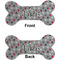 Red & Gray Polka Dots Ceramic Flat Ornament - Bone Front & Back (APPROVAL)