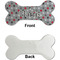 Red & Gray Polka Dots Ceramic Flat Ornament - Bone Front & Back Single Print (APPROVAL)