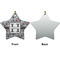 Red & Gray Polka Dots Ceramic Flat Ornament - Star Front & Back (APPROVAL)