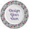 Red & Gray Polka Dots Ceramic Dinner Plates (Set of 4) (Personalized)