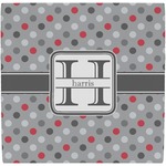 Red & Gray Polka Dots Ceramic Tile Hot Pad (Personalized)