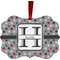 Red & Gray Polka Dots Christmas Ornament (Front View)