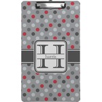 Red & Gray Polka Dots Clipboard (Legal Size) (Personalized)