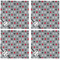 Red & Gray Polka Dots Cloth Napkins - Personalized Dinner (APPROVAL) Set of 4