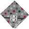 Red & Gray Polka Dots Cloth Napkins - Personalized Dinner (Folded Four Corners)