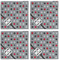 Red & Gray Polka Dots Cloth Napkins - Personalized Lunch (APPROVAL) Set of 4