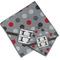 Red & Gray Polka Dots Cloth Napkins - Personalized Lunch & Dinner (PARENT MAIN)